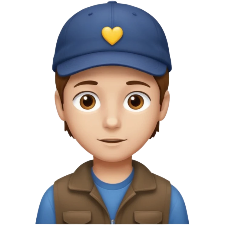 Un niño con gorra pelo castaño  emoji