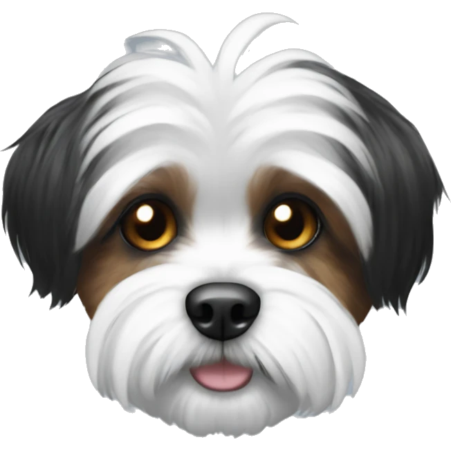 Black and white shorkie emoji
