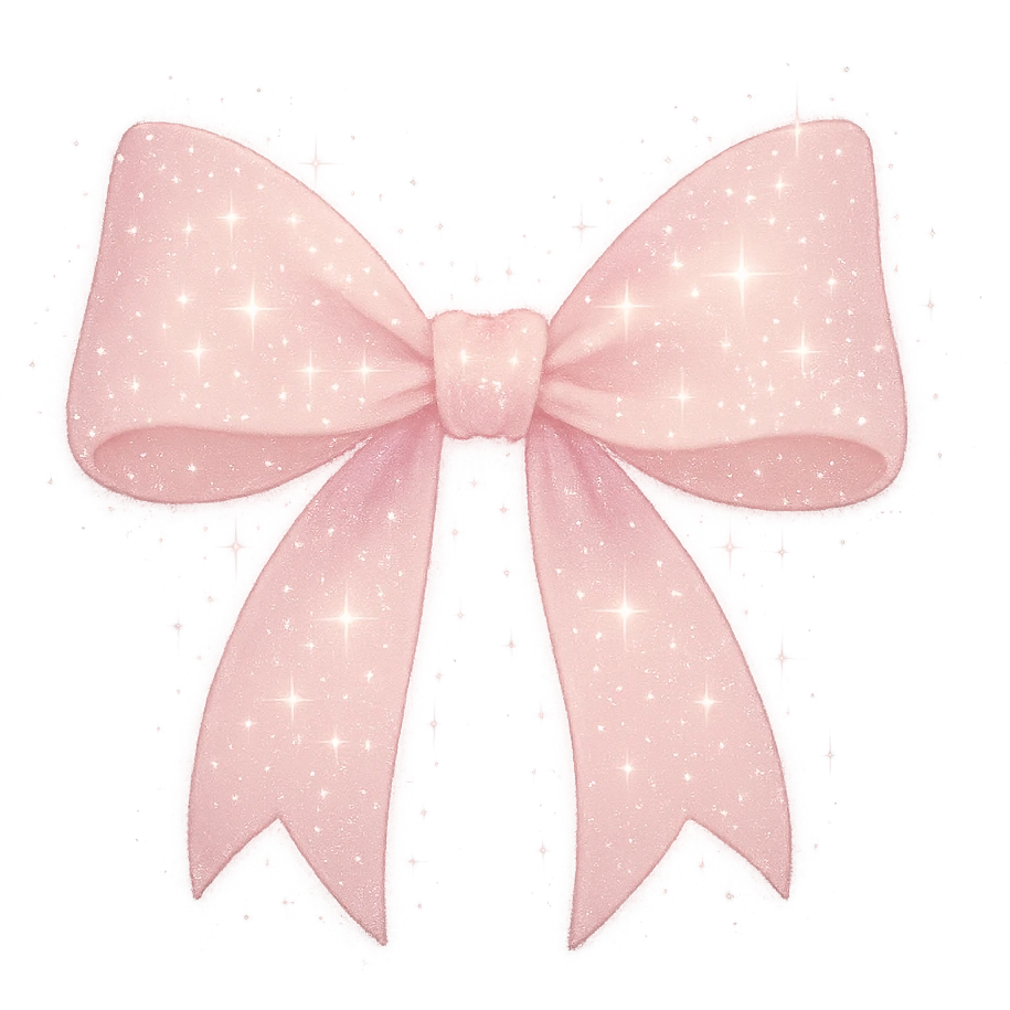 sparkling girly bow, soft and dreamy emoji