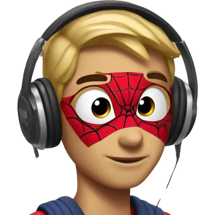 Spider-Man with headphones  emoji