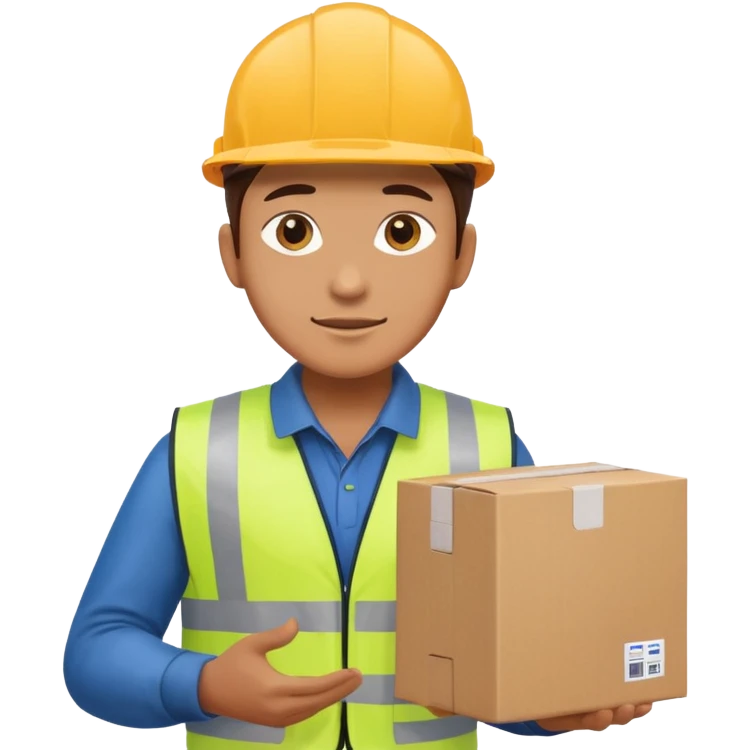 create a realistic emoji of a logistic worker in different weather situuations emoji