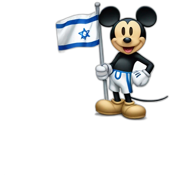 Mickey mouse with Israel flag emoji