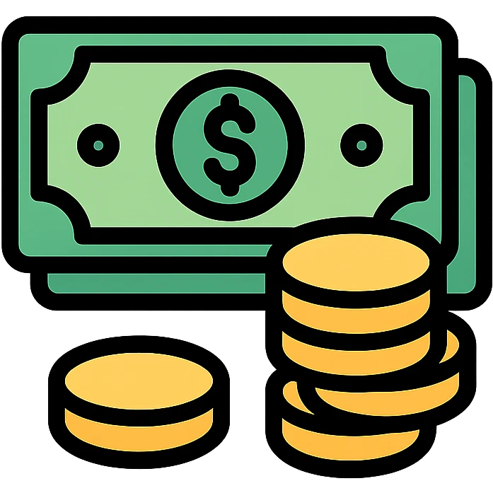 pile of money icon with color outline emoji