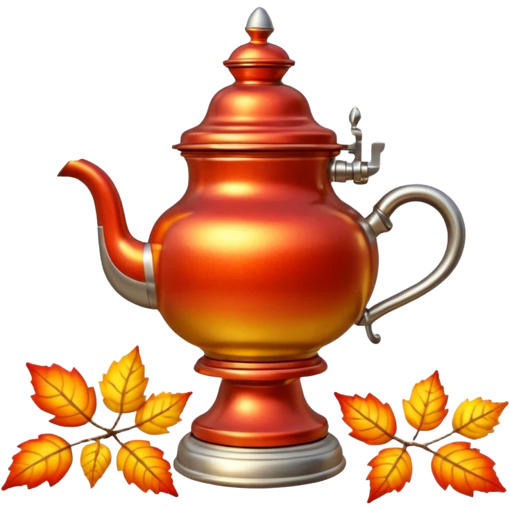 The samovar and autumn emoji