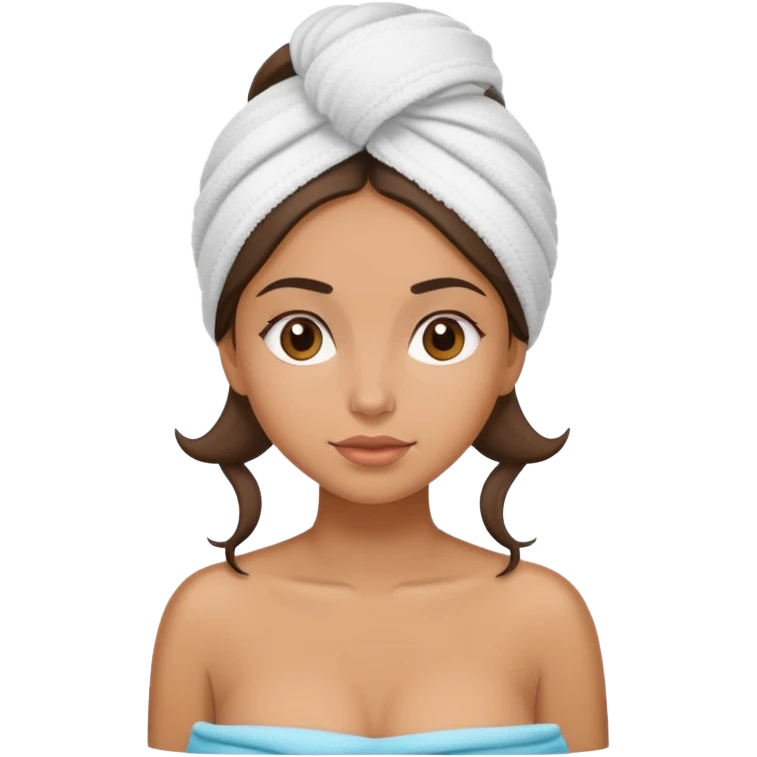 Latina girl with towel in hair emoji
