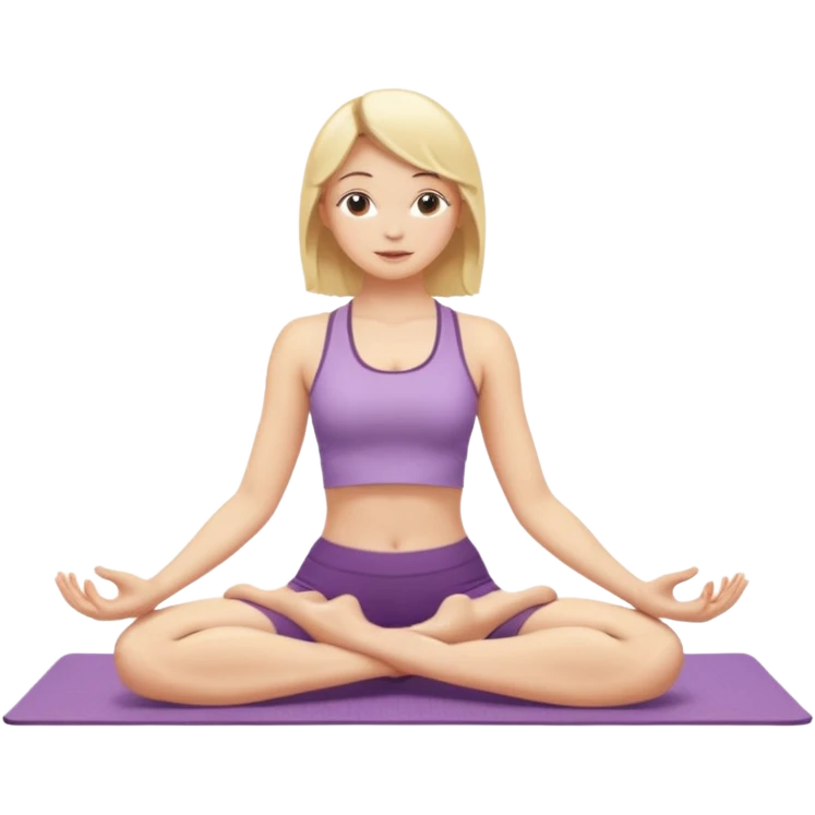 blonde girl doing yoga emoji