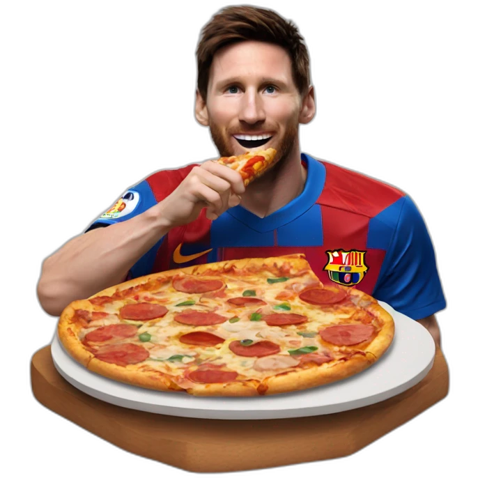 messi comiendo pizza emoji