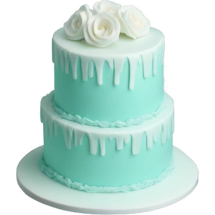 Realistic tiffany blue layered cake emoji
