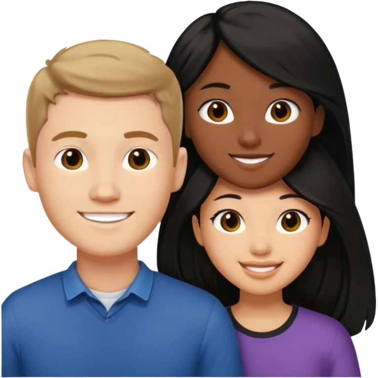 Mixed race couple, white male with mixed female asian & black emoji