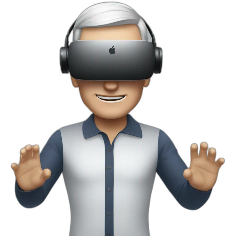 tim cook with VR emoji