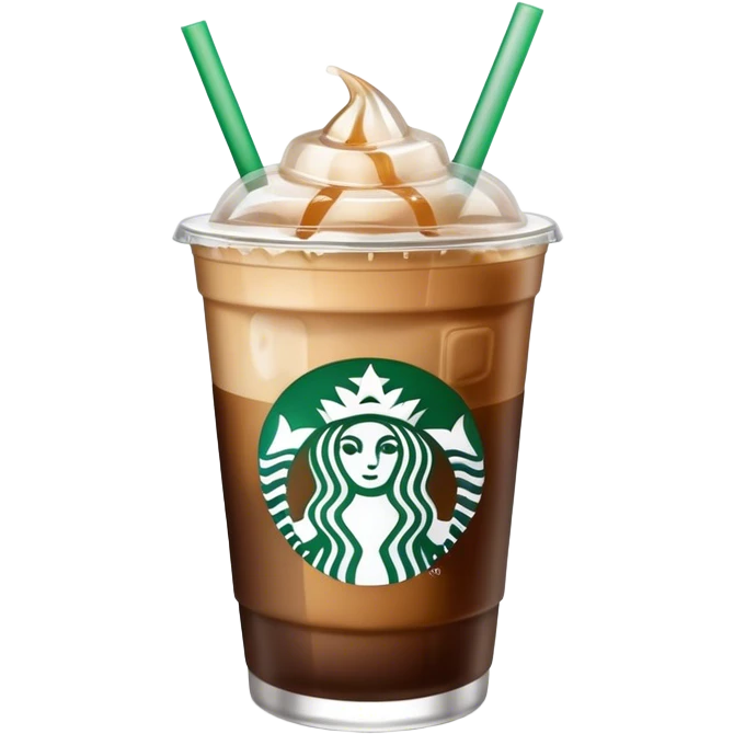 Starbuck ice coffee with ice cubes emoji