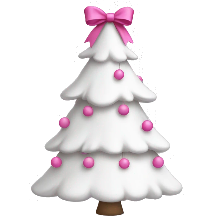 white christmas tree with pink bows emoji