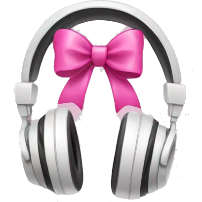 headphones with pink bows emoji