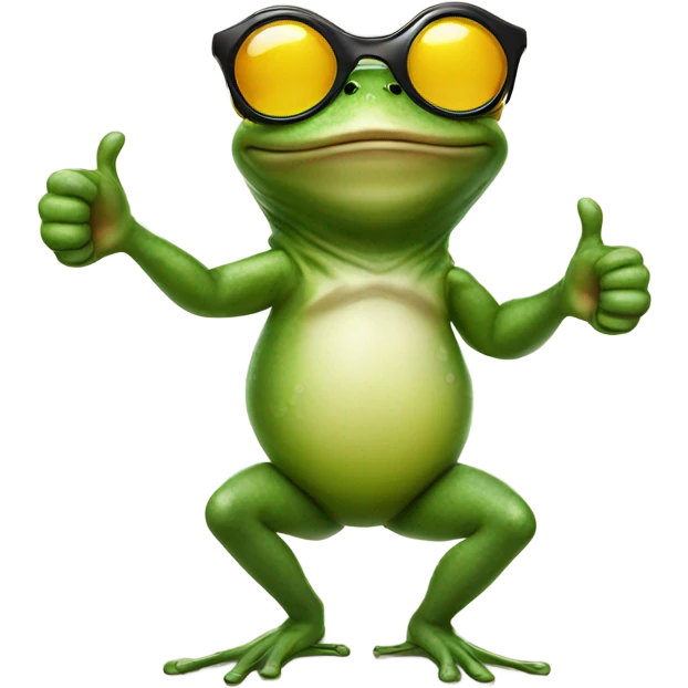 Frog wearing sunglasses giving a thumbs up emoji