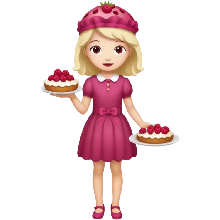 Raspberry torte human full body and legs girl with a raspberry barrette on her head emoji