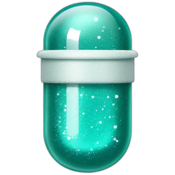 teal medicine capsule, sparkles and texture emoji