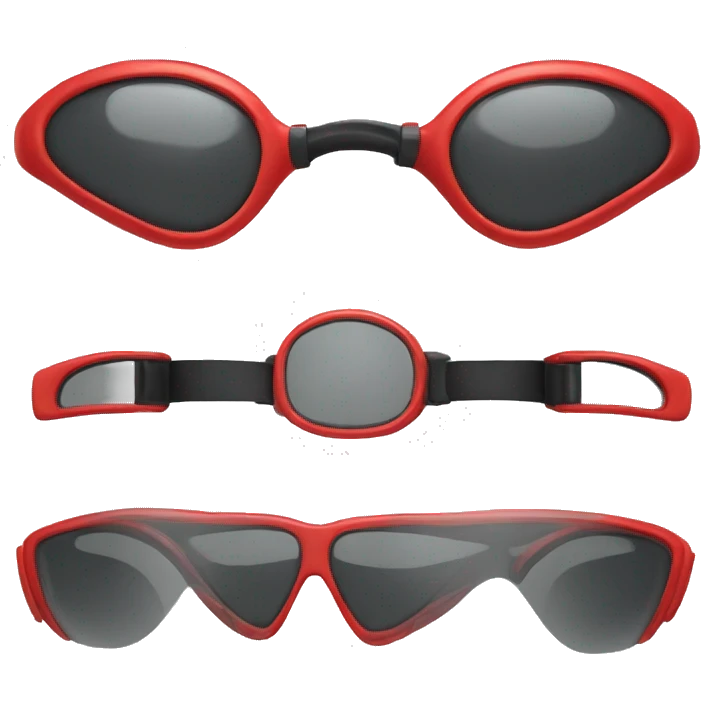 goggles with red frame，wing-inspired emoji