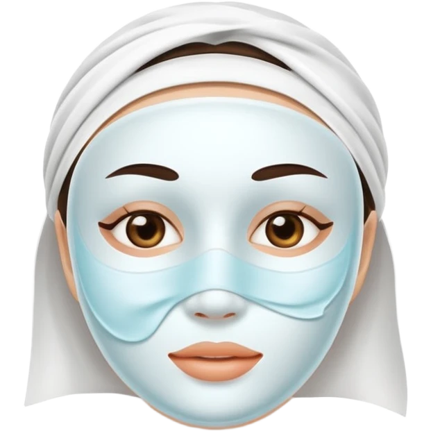 a white skincare beauty mask pack for face emoji