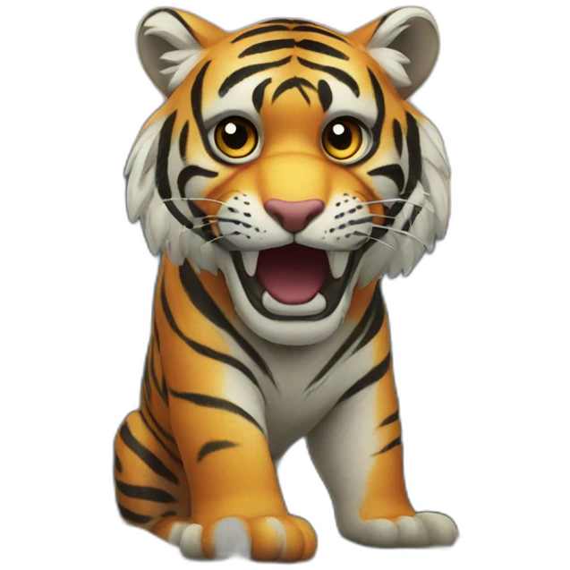 Tiger in black mountain  emoji