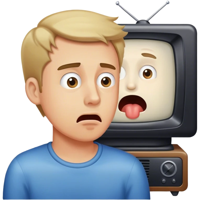 Guy drooling watching tv emoji