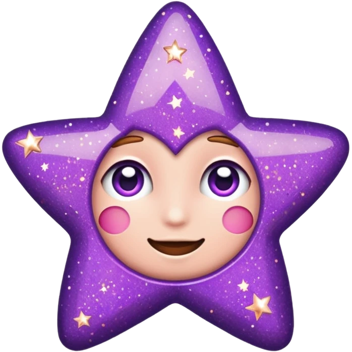 Quiero un emoji de estrella, pero que la estrella sea de oro rosa y brilli brilli con chispitas moradas emoji
