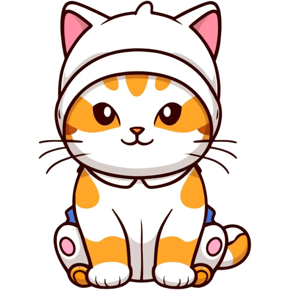 Katze mit Baby Haube und Weste  emoji