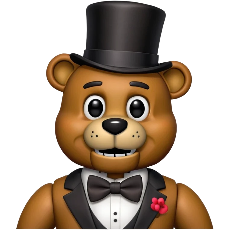 Freddy Fazbear from Five Nights at Freddy's with top hat and bow tie emoji