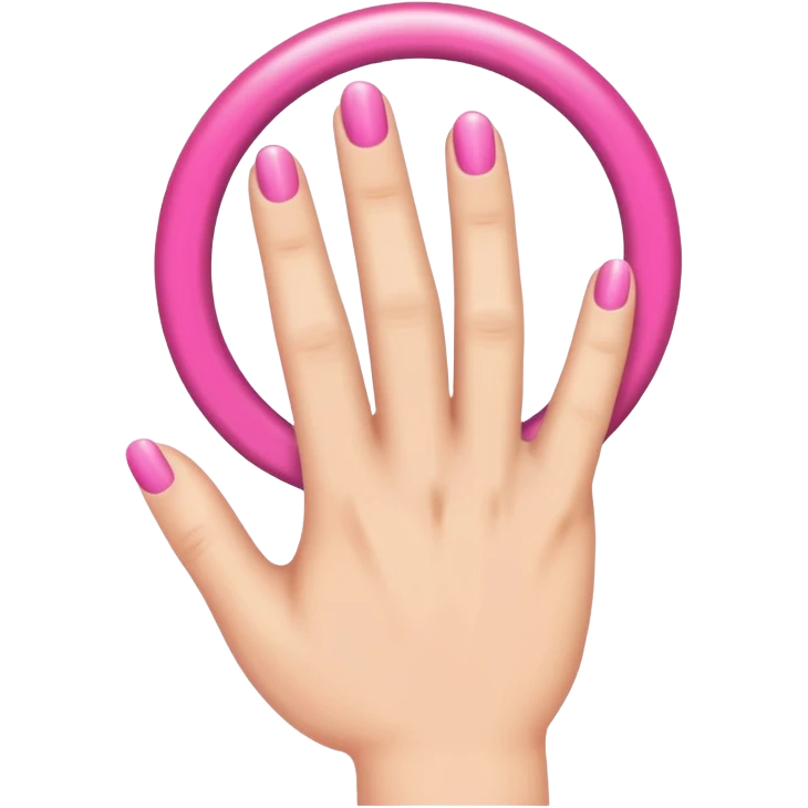 hand with pink ring emoji