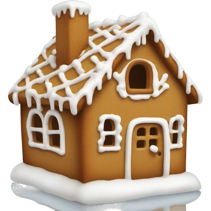 Plain gingerbread house with only white frosting emoji