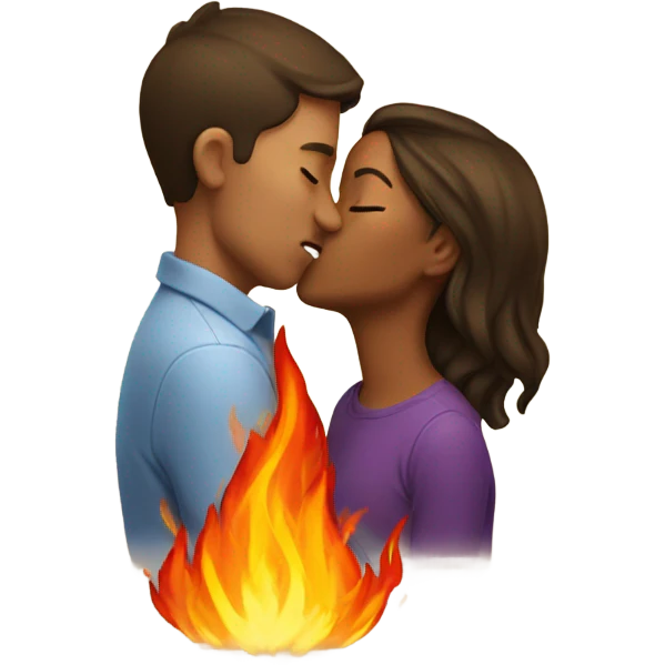 kiss with fire emoji