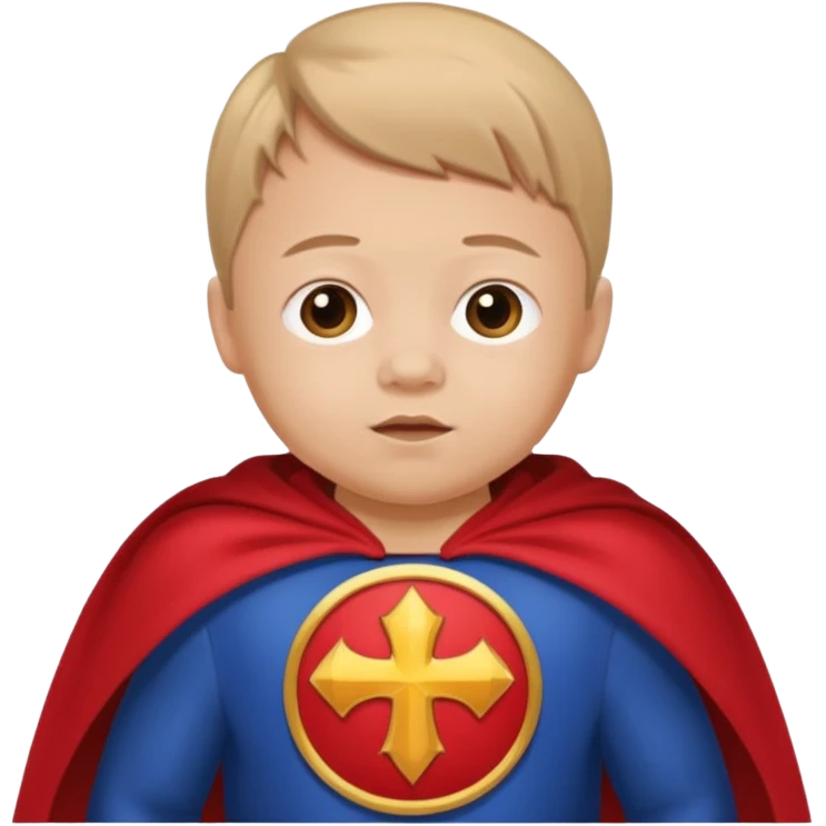 Kid with Down syndrome wearing a cape emoji