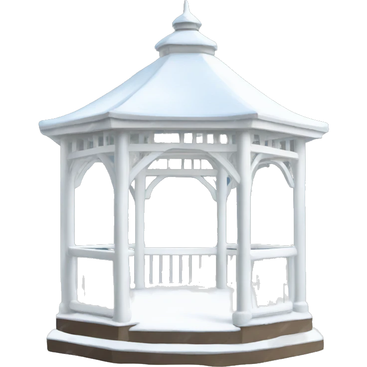 White gazebo in snow emoji
