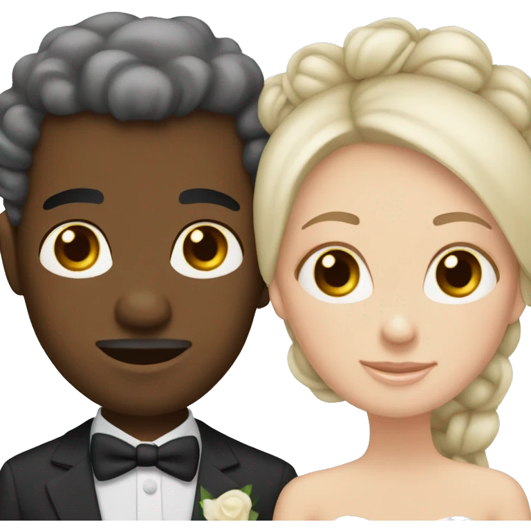￼ interracial wedding, white woman, black man emoji
