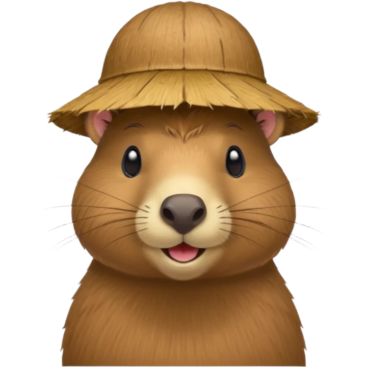 capybara with coconut shell hat emoji