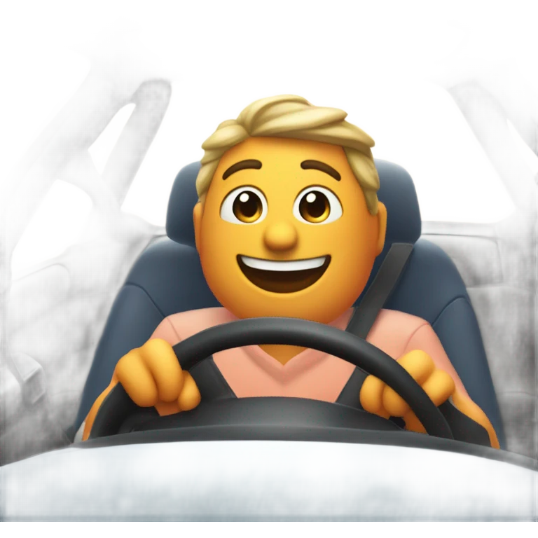 Peachy driving a car emoji