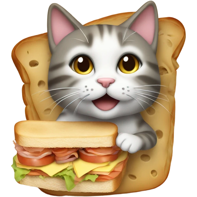 Cat eating a sandwich  emoji