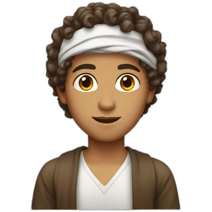 arab boy with curly brown hair emoji
