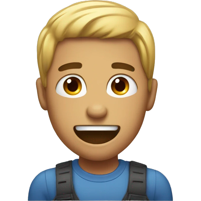 A man pumped up because of encouragement emoji