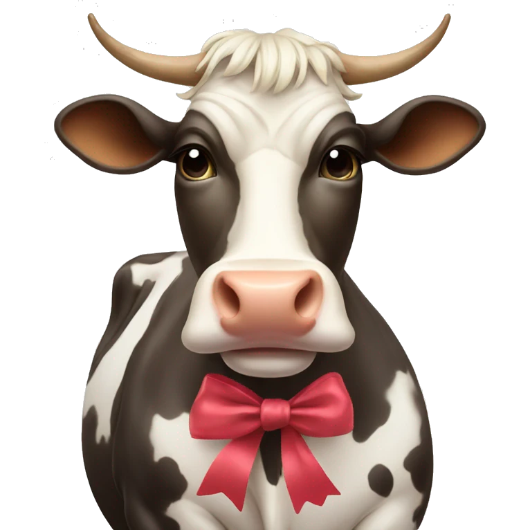 cow with pin bow emoji
