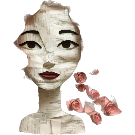  lady face made of 420 origami newspaper roses hemp leaves lantern fairy lights burning paper flowers and hemp leaves in hair  emoji