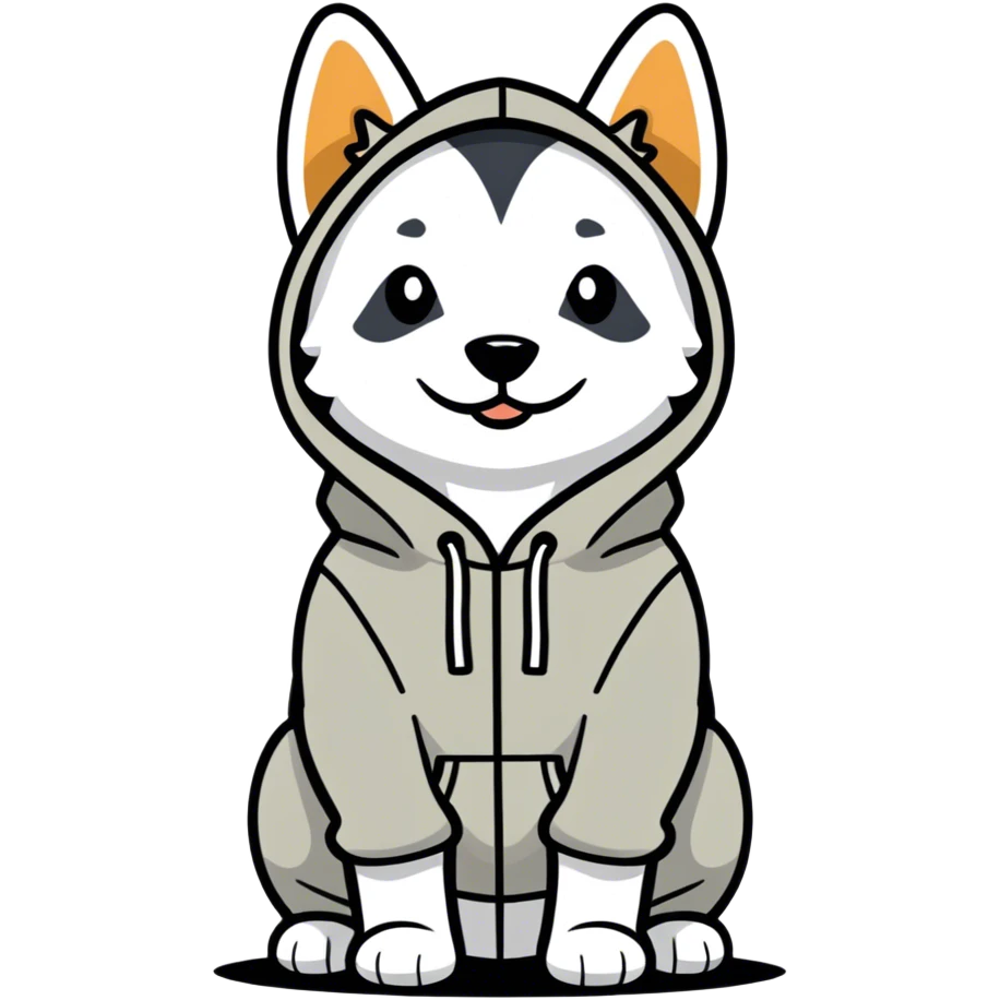 Dog wearing a hoodie emoji