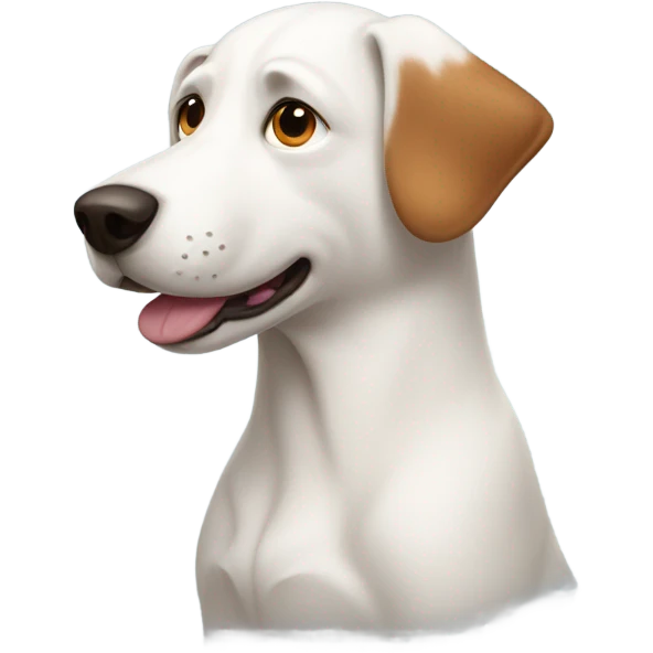 White dog with brown spot on his forehead emoji