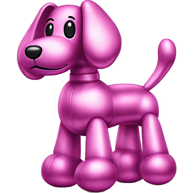 Metallic pink balloon dog no face  emoji