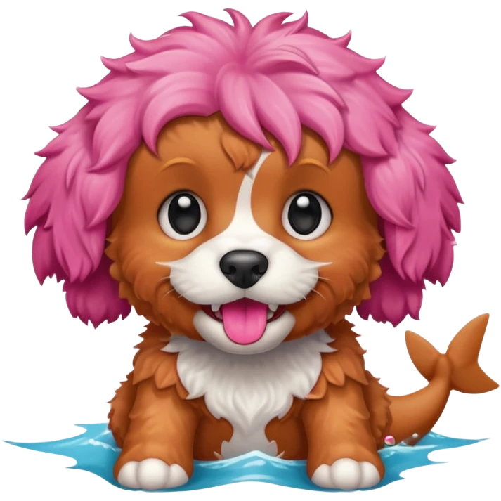 Red cavapoo puppy with super sharp shark teeth  emoji