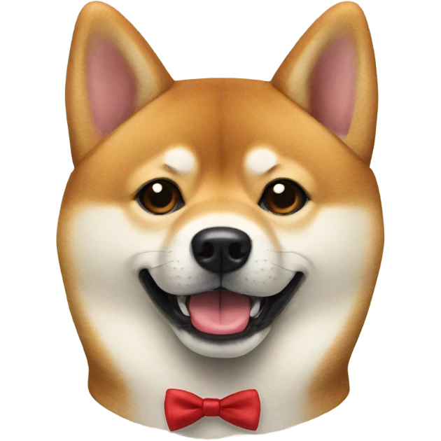 Shiba Inu wearing red bow tie  emoji
