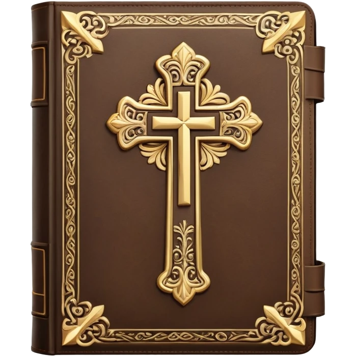 closed bible with a cross on the cover emoji