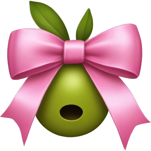 green olive with pink bow emoji