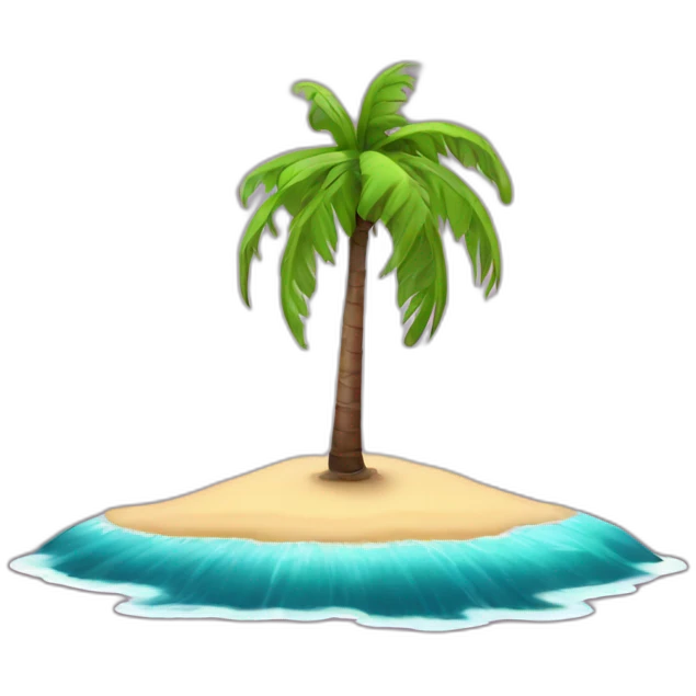 burgundy palm, on a small island emoji