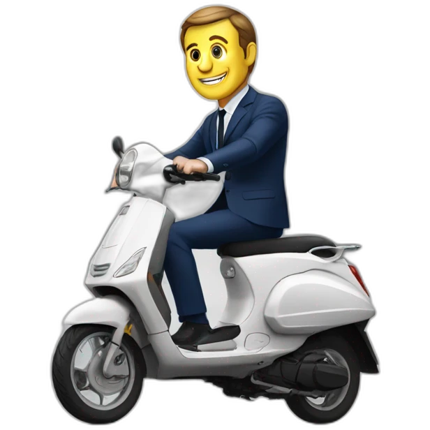 Macron on a scooter  emoji