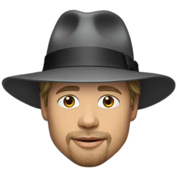Brad pitt wearing a hat emoji